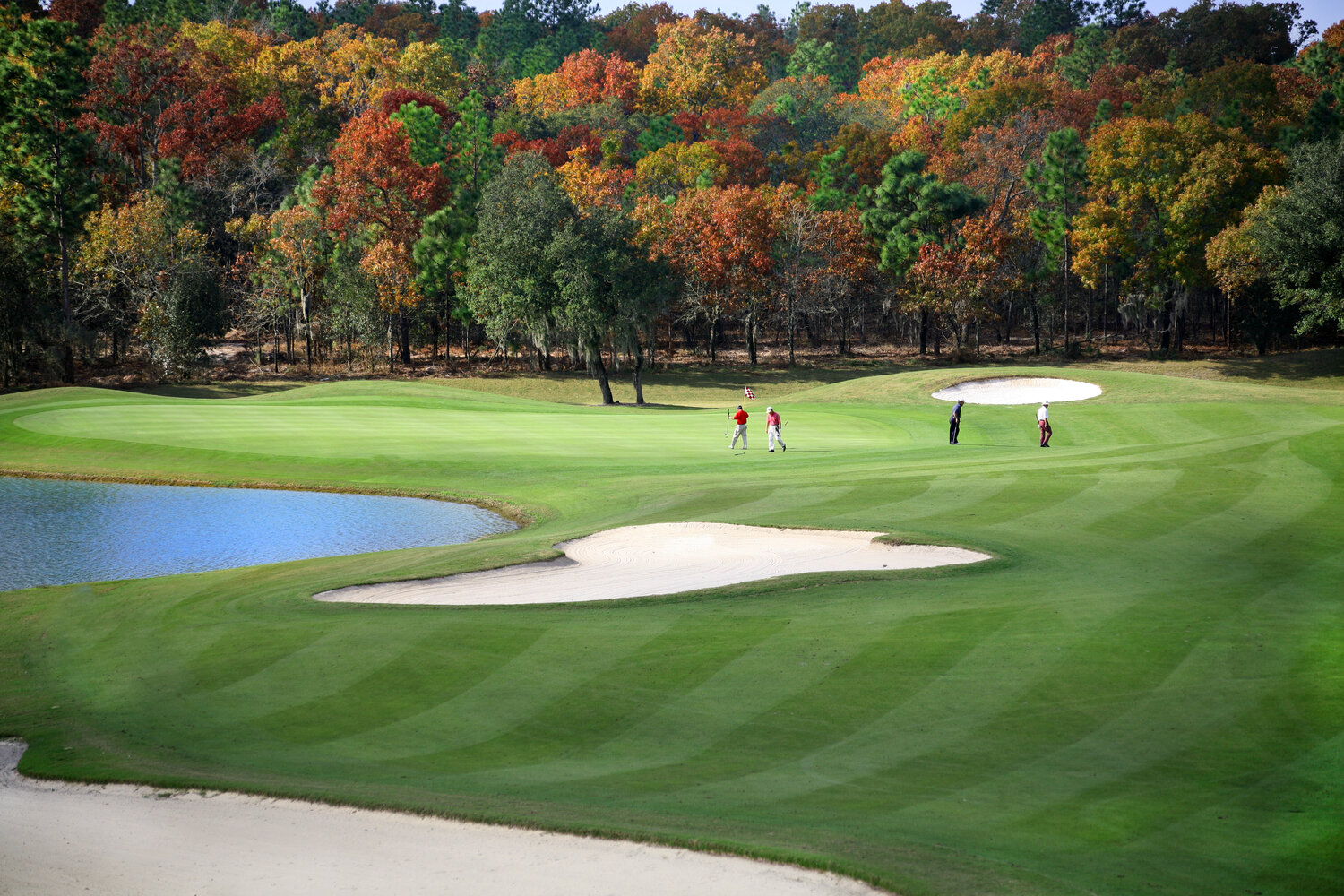 Golfers on a championship course inside Terra Vista
