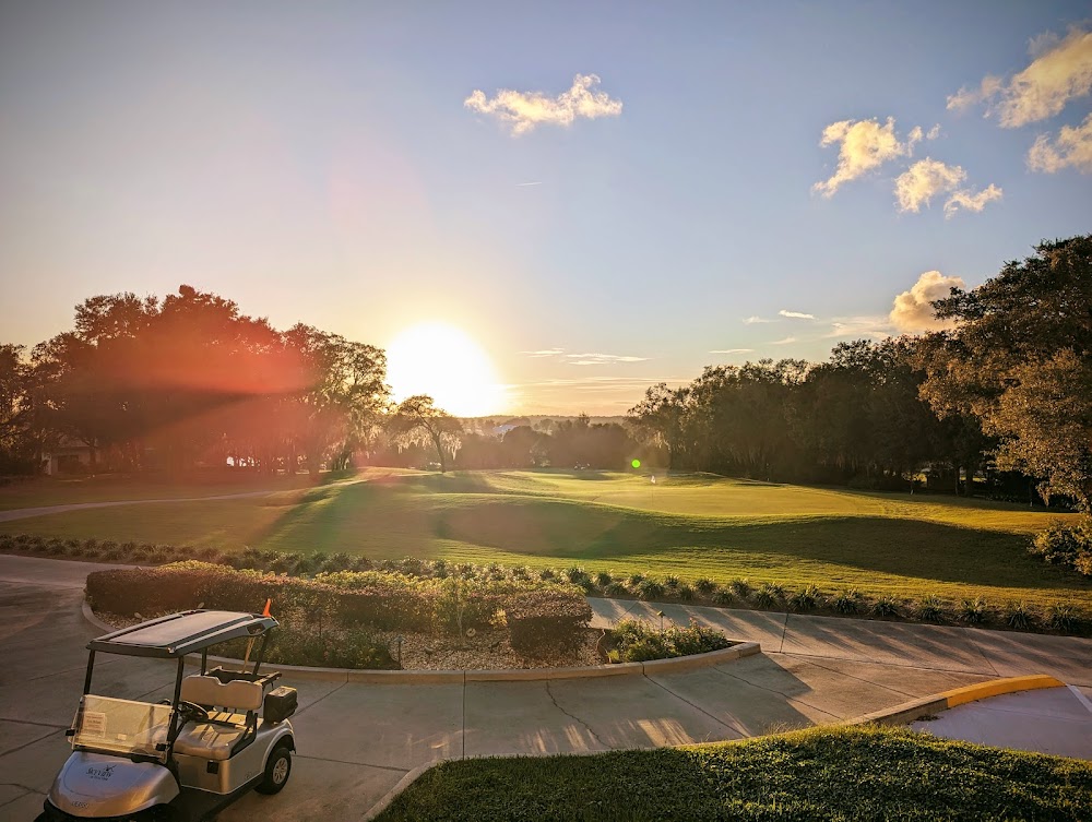 Sunset over the SkyView Golf Course, viewed from the clubhouse